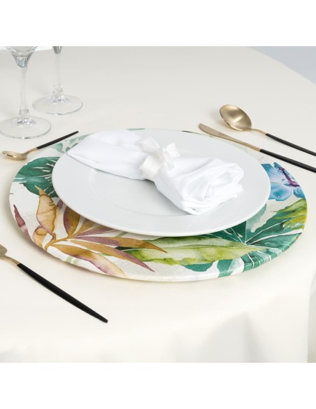 Bajoplato de Madera con Funda Estampada