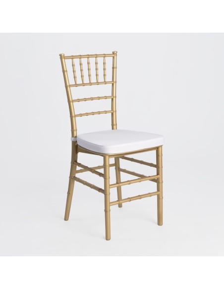 Silla de Palillería Dorada con Cojín