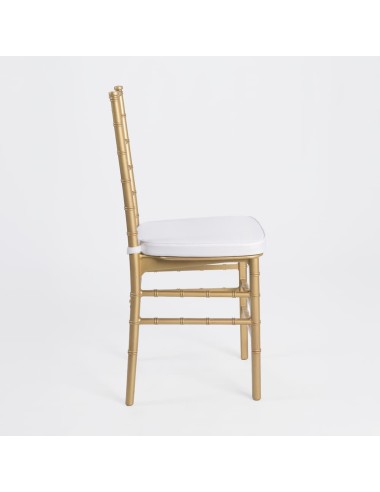 Silla de Palillería Dorada con Cojín