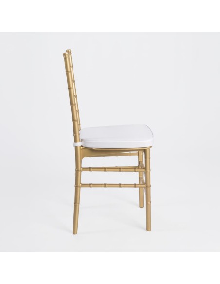 Silla de Palillería Dorada con Cojín