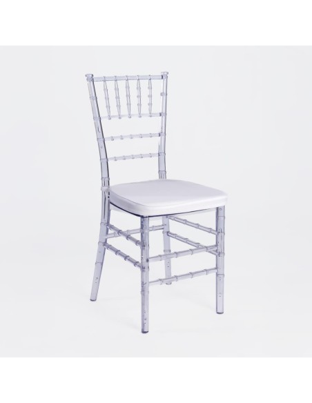 Silla de Palillería Transparente con Cojín