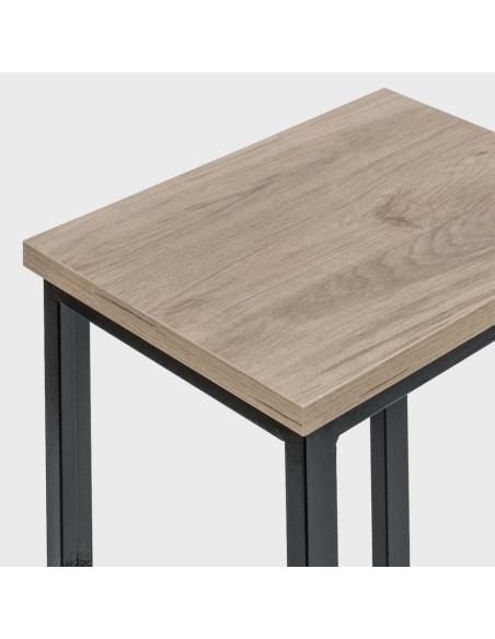 Mesa Alta Troya com 2 Bancos cor Preto