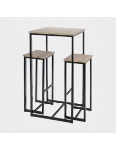 Mesa Alta Troya com 2 Bancos cor Preto
