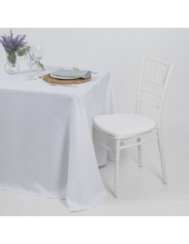 Mantel Rectangular Hilo Rústico Blanco de Ocasión