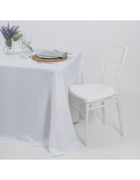 Mantel Rectangular Hilo Rústico Blanco de Ocasión