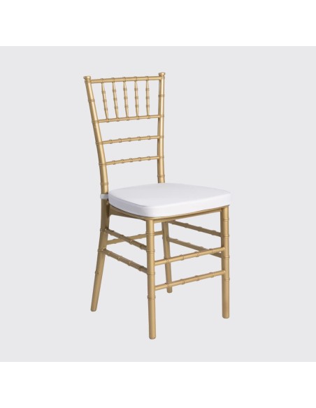 Silla de Palillería Dorada con Cojín