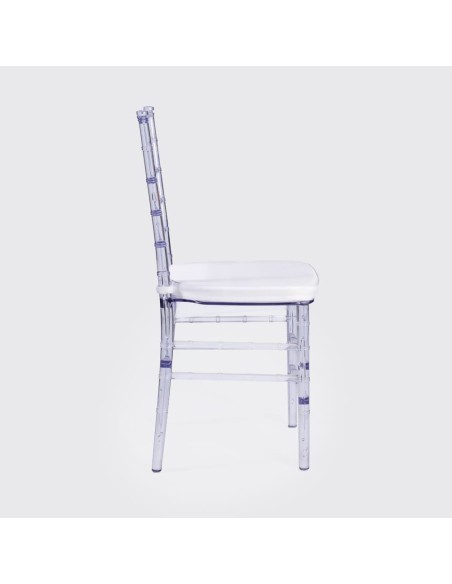 Silla de Palillería Transparente con Cojín