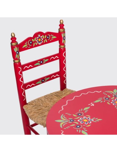 Pack de Mesa e quatro Cadeiras Sevilhanas vermelho
