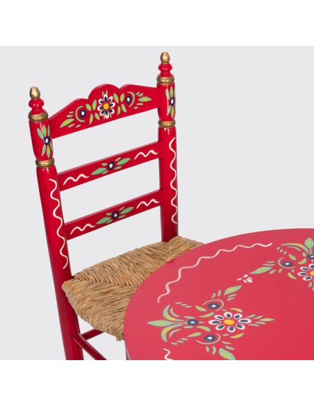 Pack de Mesa e quatro Cadeiras Sevilhanas vermelho