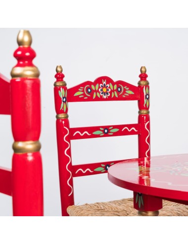 Pack de Mesa y cuatro Sillas Sevillanas Rojo