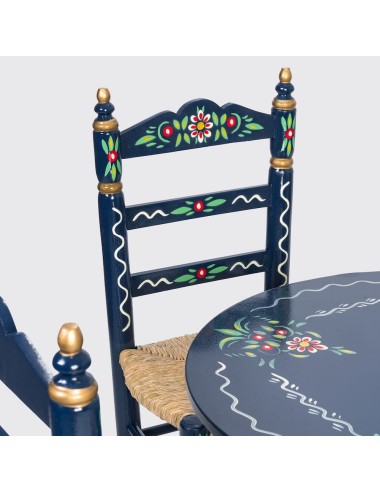 Pack de Mesa e quatro Cadeiras Sevilhanas azuis
