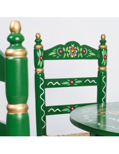 Pack de Mesa y Cuatro Sillas Sevillanas verde 2