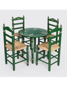 Pack de mesa e quatro cadeiras verde Sevillanas