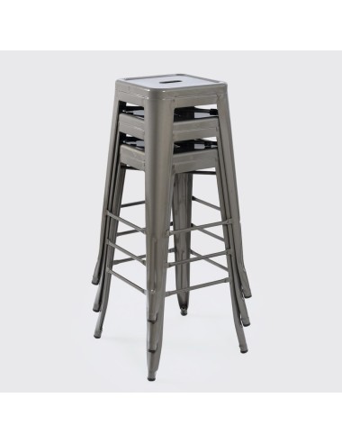 Taburete Tolix Plata