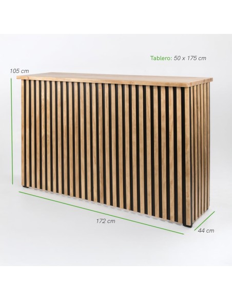 Barra de Bar Nogal Plegable Listones