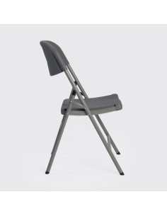 Silla Plegable de Plástico Gris 2