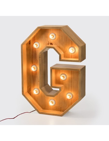Letra de Madera con luz
