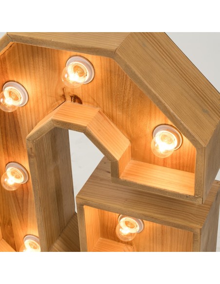 Letra de Madera con luz