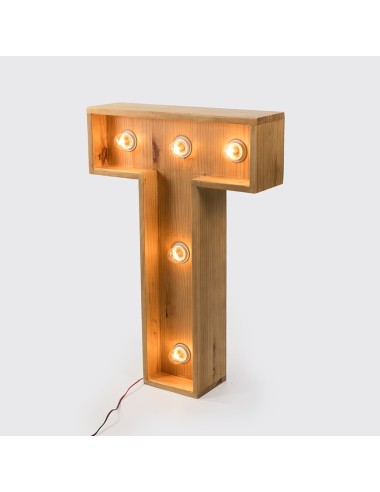 Letra de Madera con luz