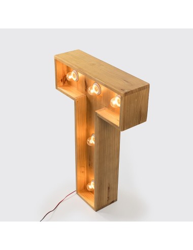 Letra de Madera con luz