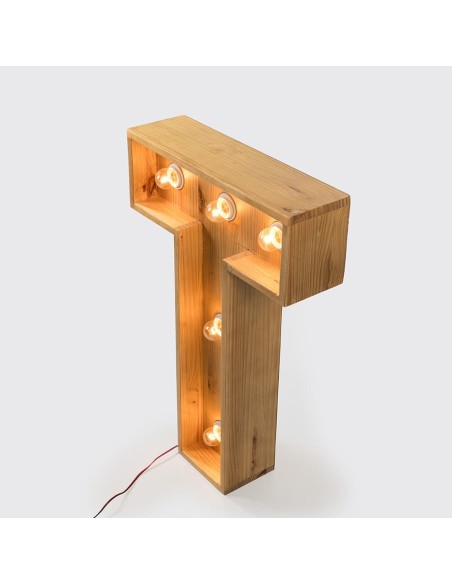 Letra de Madera con luz