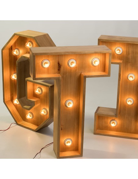 Letra de Madera con luz