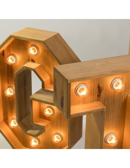 Letra de Madera con luz