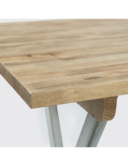 Mesa velador de madera plegable rústica 120x60