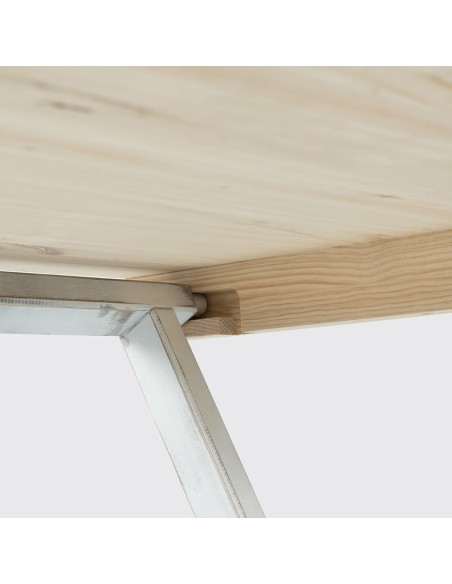 Mesa velador de madera plegable rústica 120x60