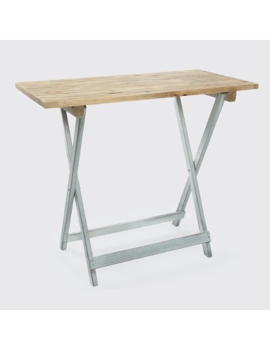 Mesa velador de madera plegable rústica 120x60