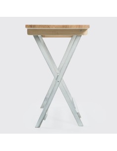 Mesa velador de madera plegable rústica 120x60 2