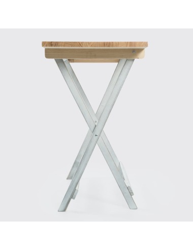 Mesa velador de madera plegable rústica 120x60