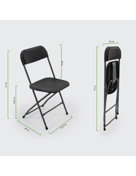 Cadeira Dobrável Basic PVC Cinza