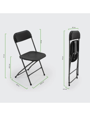 Silla Plegable Basic Gris PVC