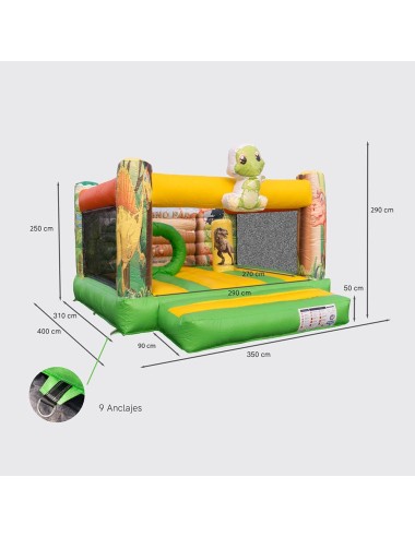 Castillo hinchable dinosaurios 4 x 3,5 m