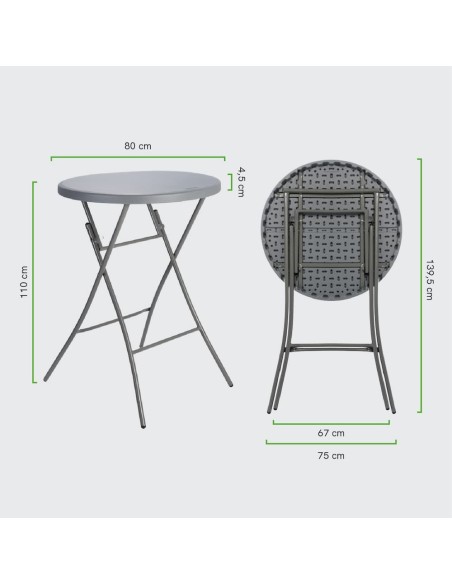 Mesa Redonda Alta 80x110 cm