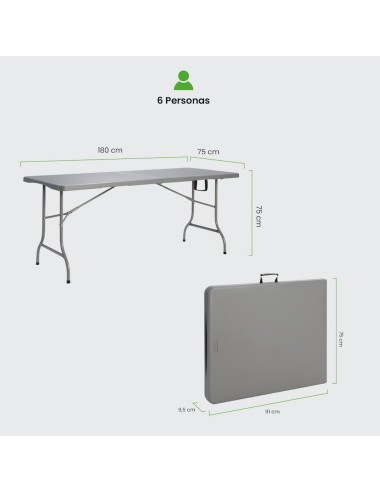 Mesa retangular tipo Mala 180x76x74 cm