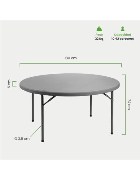 Mesa Redonda 180x74 cm