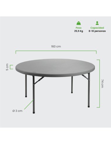 Mesa Redonda 160x74 cm