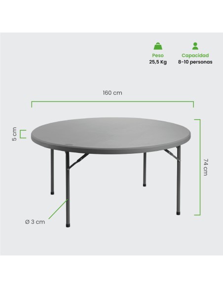 Mesa Redonda 160x74 cm