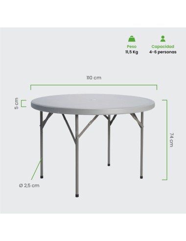 Mesa Redonda 110x74 cm