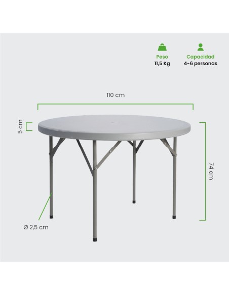 Mesa Redonda 110x74 cm