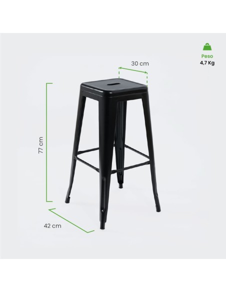 Taburete Tolix Negro