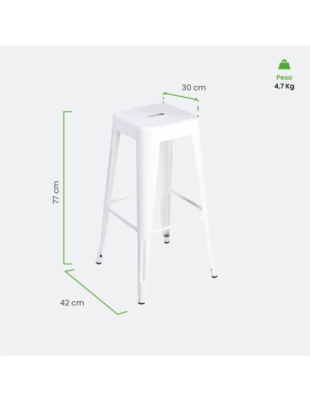 Taburete Tolix Blanco