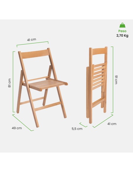 Silla Plegable de Madera