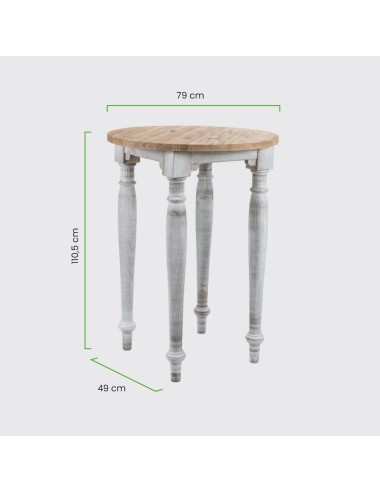 Mesa Alta Rústica Redonda 80x110