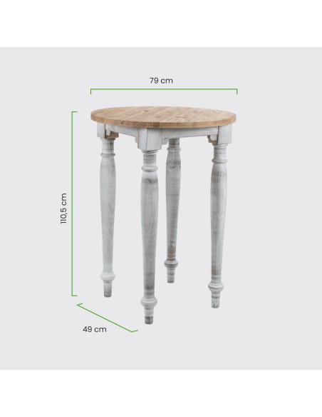 Mesa Alta Rústica Redonda 80x110