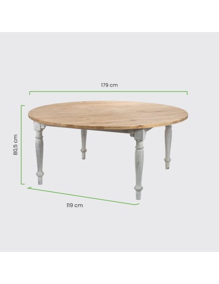 Mesa Rústica Redonda 180x74cm