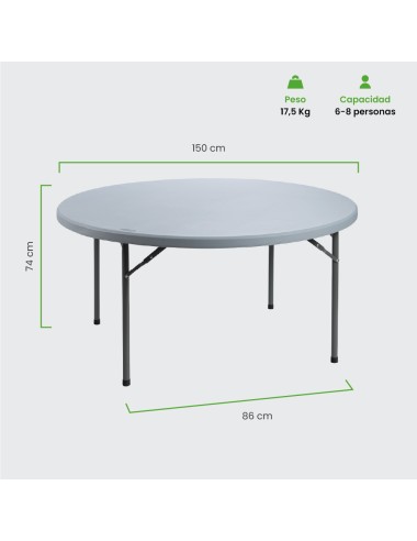 Mesa Redonda 150x74 cm
