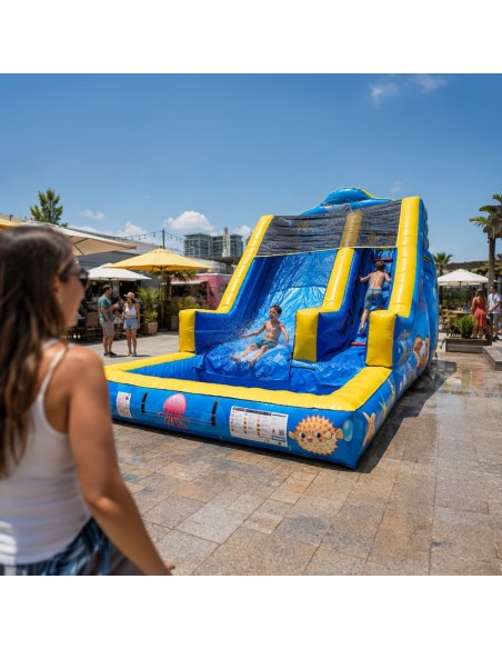 Tobogã Aquático Inflável Mundo Marinho